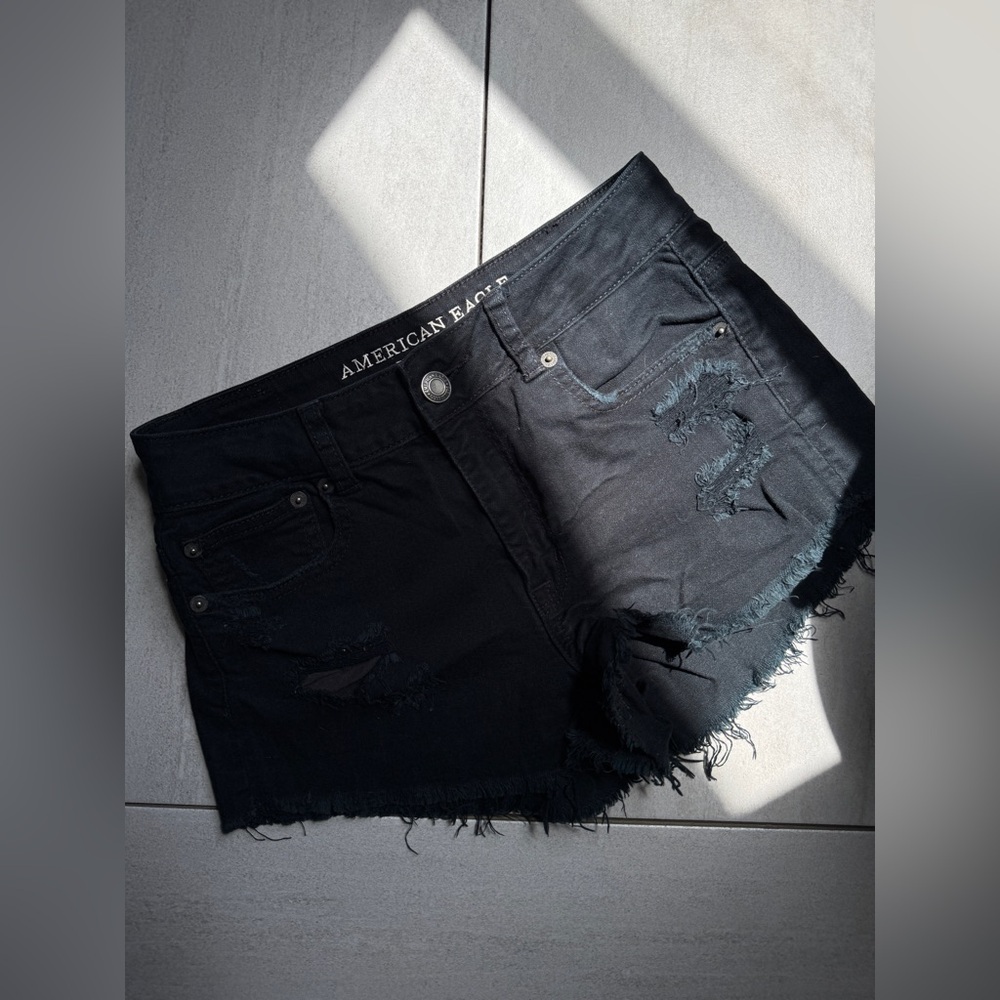 Black Highwaisted cut off shorts